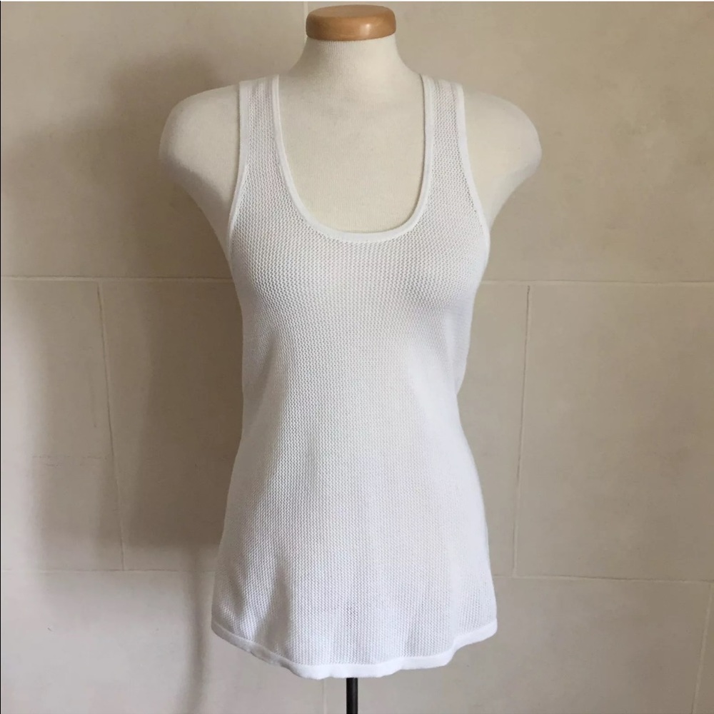Rag & Bone / Jean white perforated tank top medium